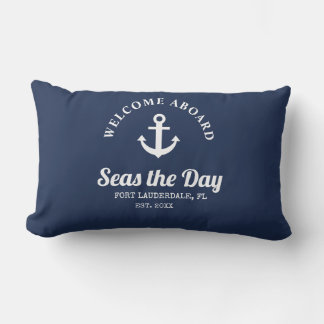 Willkommen an Bord des Schiffs Name Throw Kissen
