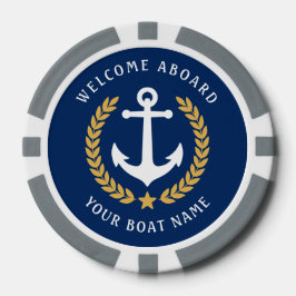 Willkommen an Bord Ihres Bootes Name Nautic Style Pokerchips