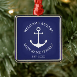 Willkommen an Bord marineblauer nautischer Anker Ornament Aus Metall