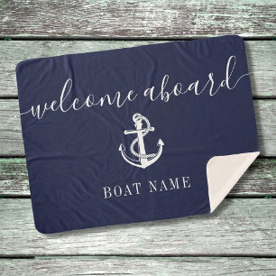 Willkommen an Bord Nautical Anchor Boot Name Marin Sherpadecke