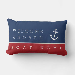 Willkommen an Bord personalisiertes Nautik-Anker-K Lendenkissen