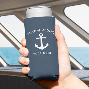 Willkommen an Bord Vintage-Nautik-Anker-Bootname Selters Dosenkühler