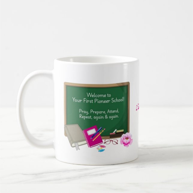Willkommen an der ersten Pionier-Schule-Schwester Kaffeetasse (Links)