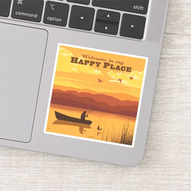 Willkommen an meinem glücklichen Ort Aufkleber (Detail)