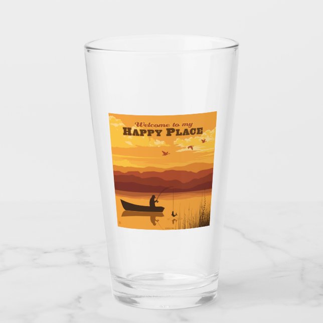 Willkommen an meinem glücklichen Ort Glas (Vorderseite)