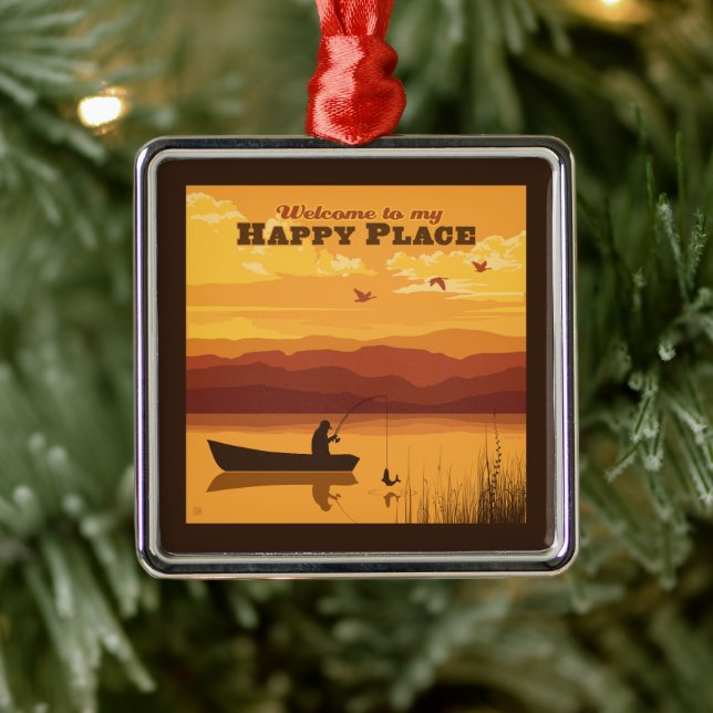 Willkommen an meinem glücklichen Ort Ornament Aus Metall (Baum)