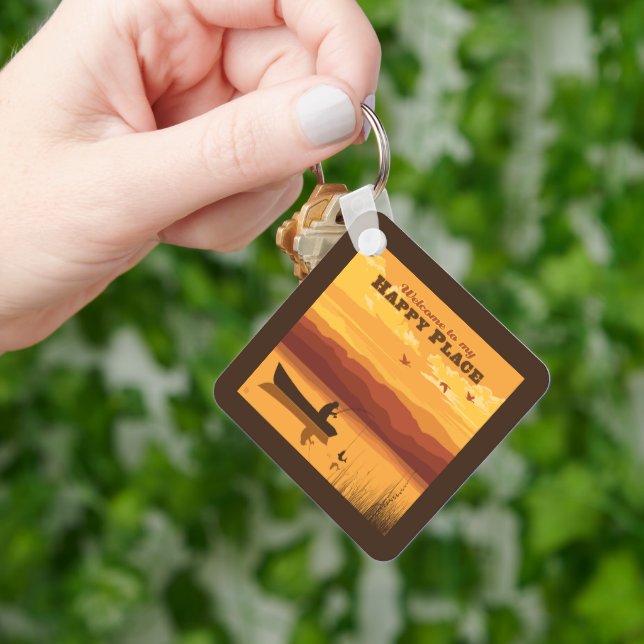 Willkommen an meinem glücklichen Ort Schlüsselanhänger (Hand)