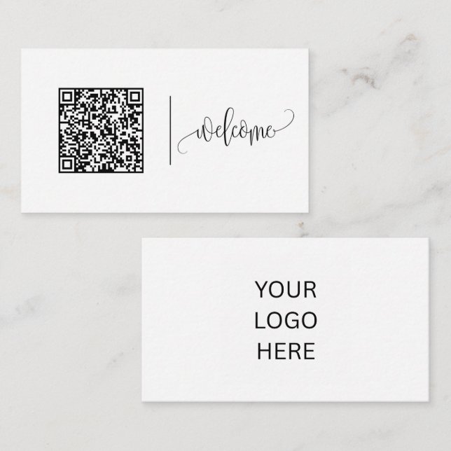 Willkommen | Anpassbare QR-Code- und Logovorlage  Visitenkarte (Vorne/Hinten)