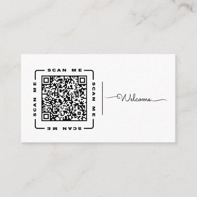 Willkommen | Anpassbare QR-Code- und Logovorlage  Visitenkarte (Vorderseite)
