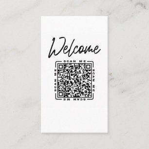 Willkommen Anpassbare QR-Code- und Logovorlage Visitenkarte
