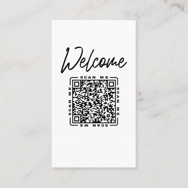 Willkommen | Anpassbare QR-Code- und Logovorlage  Visitenkarte (Vorderseite)