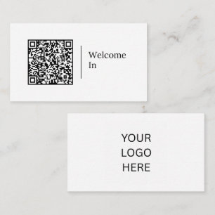 Willkommen Anpassbarer QR-Code und Logo Visitenkarte
