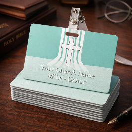 Willkommen Aquamarin White Christlich Church Usher Ausweis