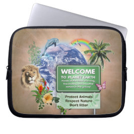 Willkommen auf dem Planeten Erde Laptopschutzhülle