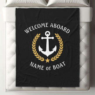 Willkommen auf dem Schiff Name Anchor Gold Laurel Fleecedecke