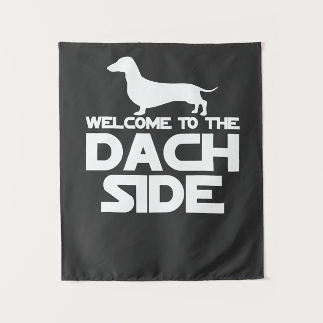 Willkommen auf der Dackel Wandteppich (Vorderseite)