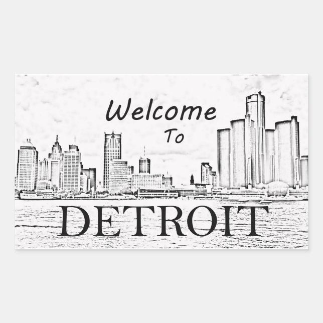 Willkommen auf der Detroit-Aufkleber Rechteckiger Aufkleber (Vorderseite)