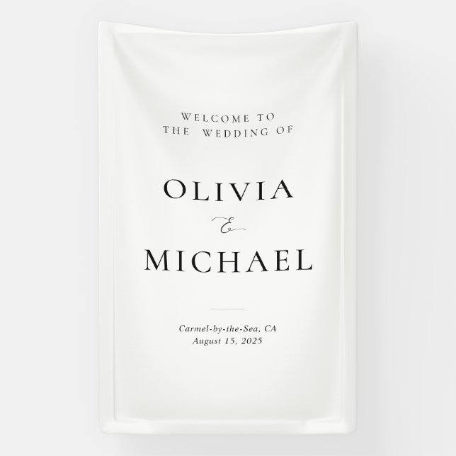 Willkommen auf der Hochzeit Vinyl Signage Banner (Vertikal)