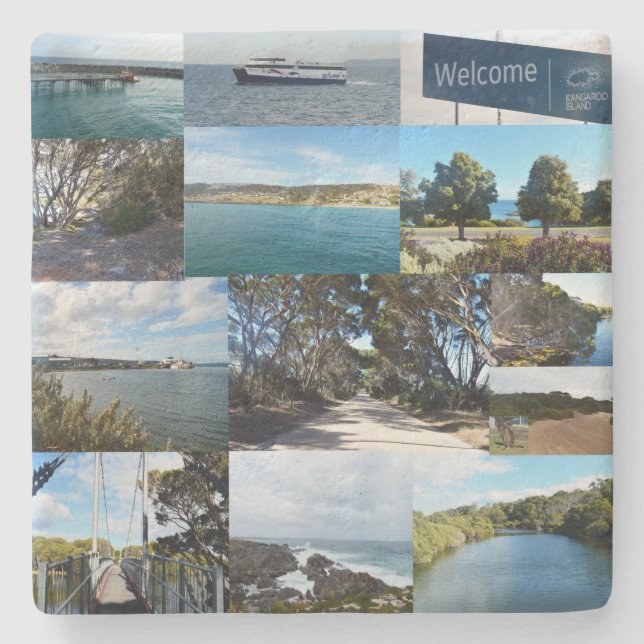 Willkommen auf der Insel Kangaroo: Eine Landschaft Steinuntersetzer (Vorderseite)