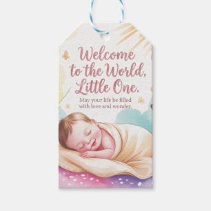 "Willkommen auf der Welt" Neugeborenen-Babygruß Geschenkanhänger