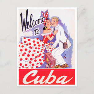 Willkommen auf Kuba Vintage-Reisepostkarte Postkarte