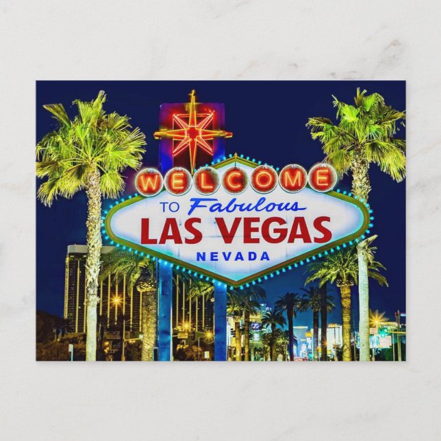 Willkommen auf Las Vegas Postkarte (Vorderseite)