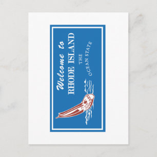 Willkommen auf Rhode Island - USA Road Sign Postkarte
