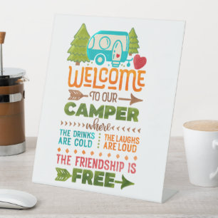 Willkommen auf unserem Campingplatz  Sockelschild