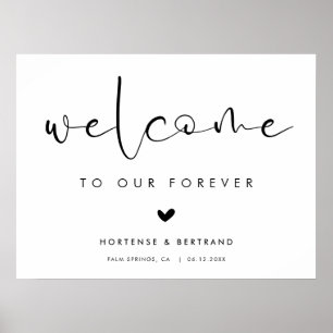 Willkommen auf unserer Forever Elegant Hochzeit Poster
