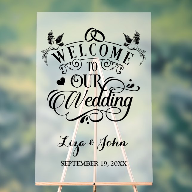 Willkommen auf unserer Hochzeit Acrylschild (Neutral)