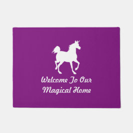 Willkommen auf unserer magischen Zuhause - Unicorn Fußmatte