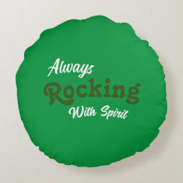 Willkommen auf unserer Terrasse / immer / grün / Rundes Kissen