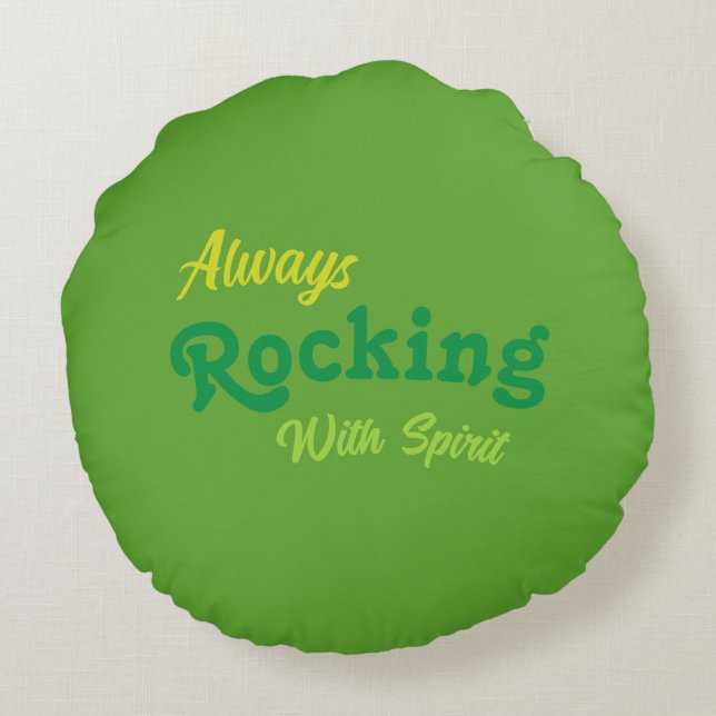 Willkommen auf unserer Veranda / Immer / St Patric Rundes Kissen (Rückseite)