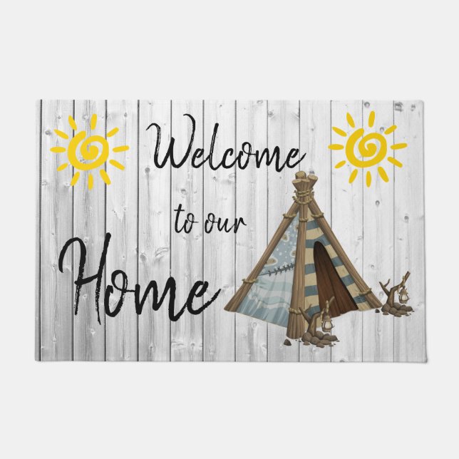 Willkommen auf unserer Zuhause Fußmatte (Vorderseite)