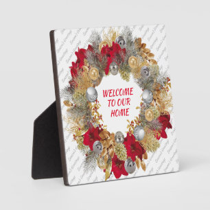 WILLKOMMEN AUF UNSERER ZUHAUSE   Weihnachten Fotoplatte