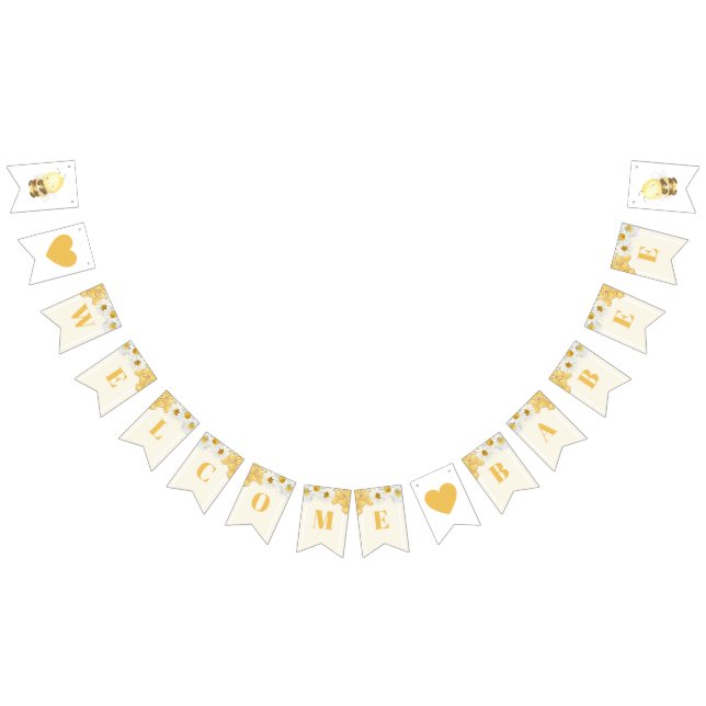 Willkommen Babee Bumblebee Honey Baby Dusche Sprin Wimpelkette (Alle)