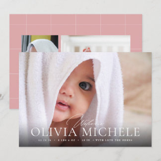 Willkommen Baby Birth Foto Ankündigung Boy Girl