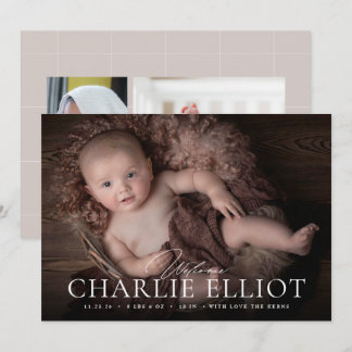 Willkommen Baby Birth Foto Ankündigung Boy Girl