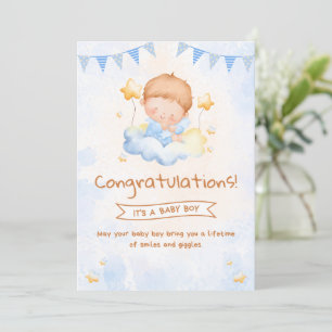 Willkommen Baby Boy – Ein Bündel Freude Einladung