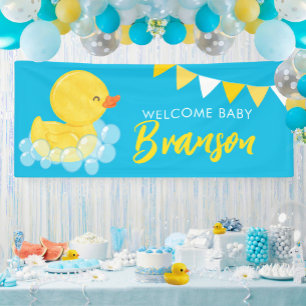 Willkommen Baby Name Große Gummiente Baby Shower Banner