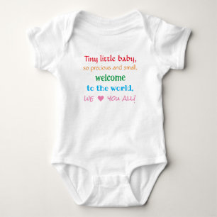 Willkommen Baby One-Piece, Unisex, Rhyme, farbig Strampler