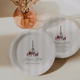 Willkommen Baby Paris Thema Baby Shower Pappteller