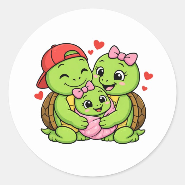 Willkommen Baby Runder Aufkleber (Vorderseite)