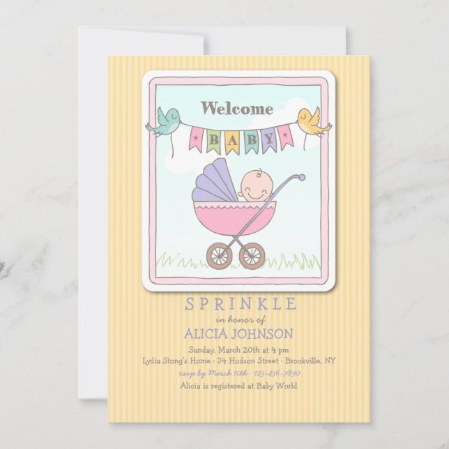 Willkommen Baby Shower Einladung (Vorderseite)