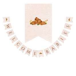 Willkommen Babys geschlechtsneutrale Zwillinge Ban Wimpelkette