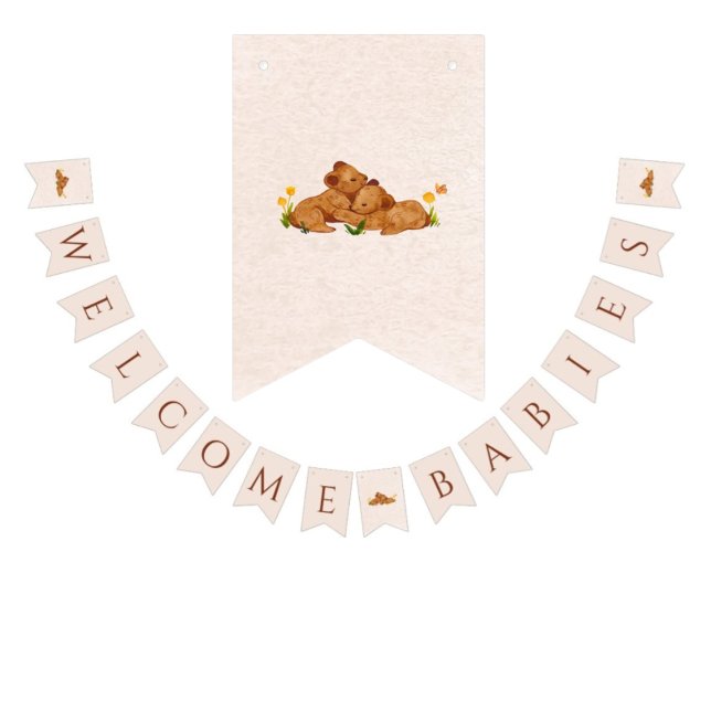 Willkommen Babys geschlechtsneutrale Zwillinge Ban Wimpelkette (Von Creator hochgeladen)