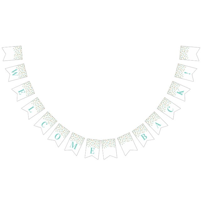 Willkommen Back Banner Türkis Gold Confetti (Alle)