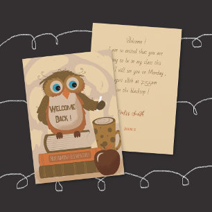Willkommen Back Brown Owl Teacher Einladung