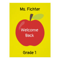Willkommen Back Red Apfel mit Lehrer und Klasse