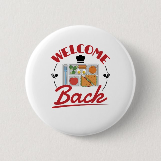 Willkommen Back School Lunch Lady Tray Button (Vorderseite)